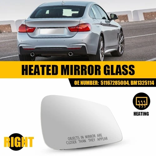 Front Right Passenger Side Mirror Glass For 2012-2018 BMW 320i BM1325114