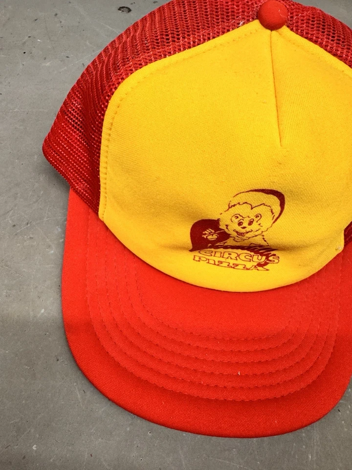 Vintage Piccadilly Circus Pizza Trucker Hat Snapback Cap USA 1980s Punk Rock Emo - Image 2 of 4