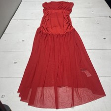 SHEIN Tall Maxi Dress Womens Large Red Mesh Overlay Formal Evening Gown