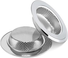 2PCS Sink Drain Strainer Set, 4.5 Inch Outer Diameter Stainless Steel Ktchen
