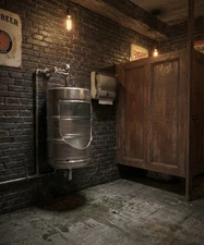 Unique urinals made from beer kegs – perfect for bars, pubs, or themed venues