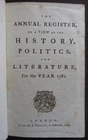 AMERICAN REVOLUTION WAR ~1781~ ANNUAL REGISTER Arnold WASHINGTON Charleston NEWS