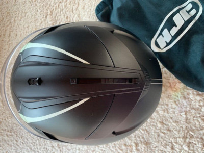 HJC Helmets Motorradhelm mit Visier S Motorrad Roller Ski Sturzhelm Grau Schwarz