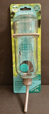 Oxbow Enriched Life Chew Proof Glass Water Bottle, 8oz / 237ml 