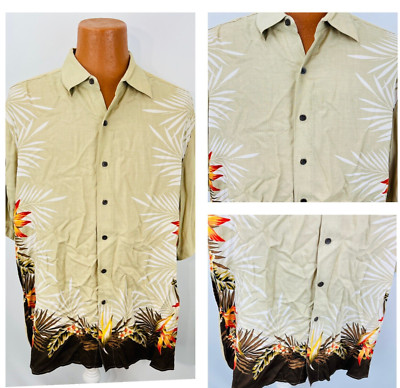 Covington Hawaiian Aloha XXL Shirt Bird Of Paradise Plumeria Flowers Tropical