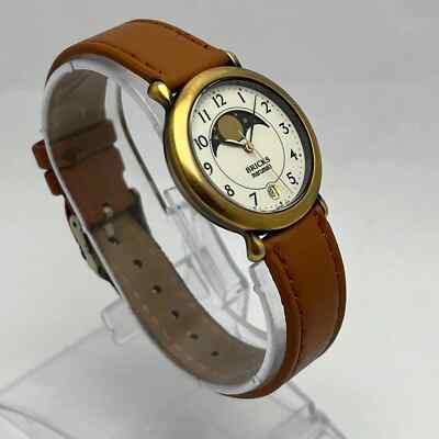 BRICKS Maruman Quartz MW119 Moon Phase Vintage Men's Watch | eBay