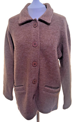 Adini geknöpfte Wolle/Polyester Jacke Langarm Knopfleiste Taschen Gr. XXL/L2