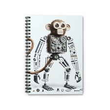 Spiral Notebook Ruled Line Monkey Recycled from Junk Art Design 2, Gift