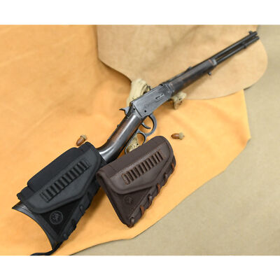 Leather Gun Cheek Rest Riser Shotgun Ammo Holder Stock .30-06.357.22MAG 12GA