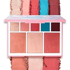 Joah Flamingo Garden Cheek and Eyeshadow Palette, Makeup Set Blush Highlighter