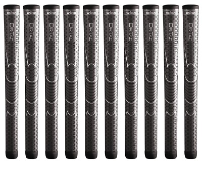 Set of 10 - Winn Dri-Tac Oversize Grip - Gray (7DT-DG)