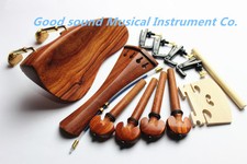 1set rosewood 4/4 violin accessories bridge chinrest endpin tuners tail gut