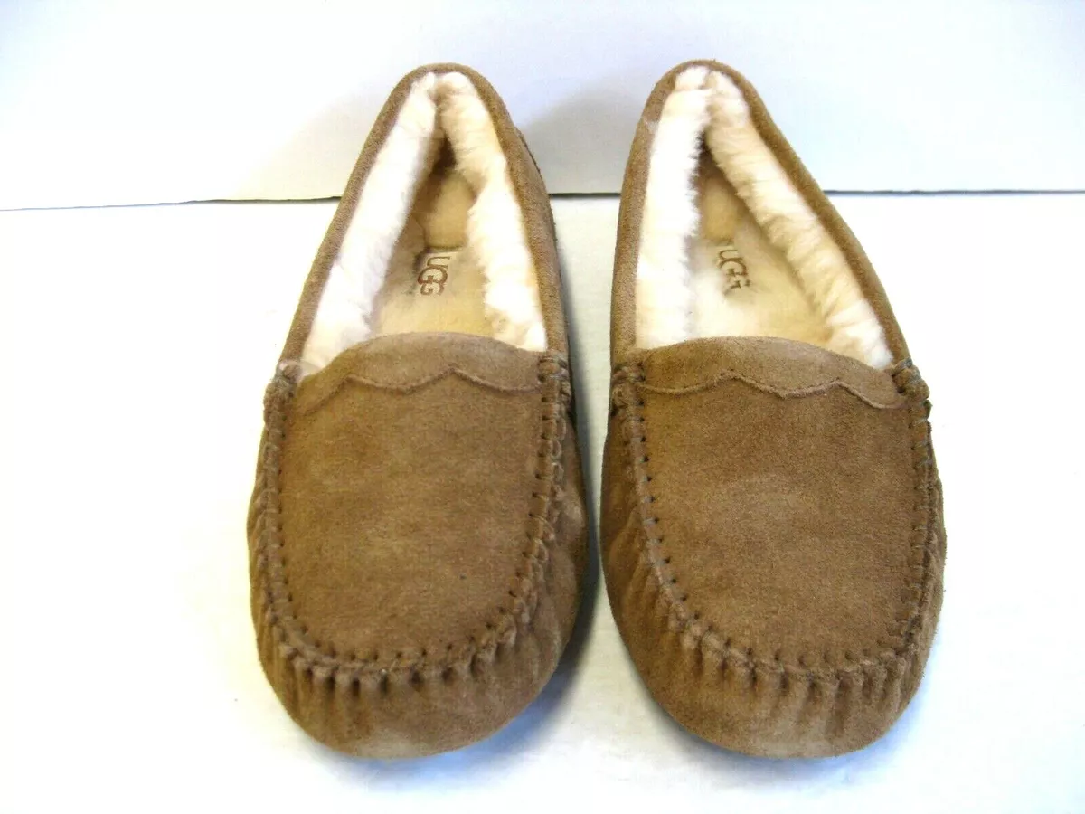 UGG SCALLOP MOC WOMEN SLIPPER SUEDE CHESTNUT US 6 /UK 4 /EU 37 /JP 23