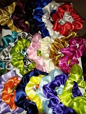 Set of 22 Satin Scrunchies in 22 Colors in 3 Sizes  Assorted