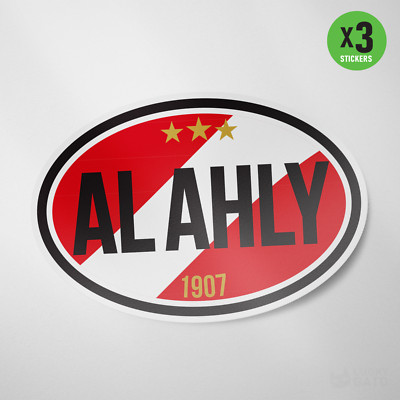 Al Ahly Egypt 3 Pack Sticker Vinyl Decal Oval Soccer Cairo Football