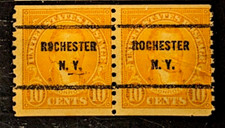 PAIR OF PRECANCELED JAMES MONROE ROCHESTER , NEW YORK STAMPS  - VF CONDITION