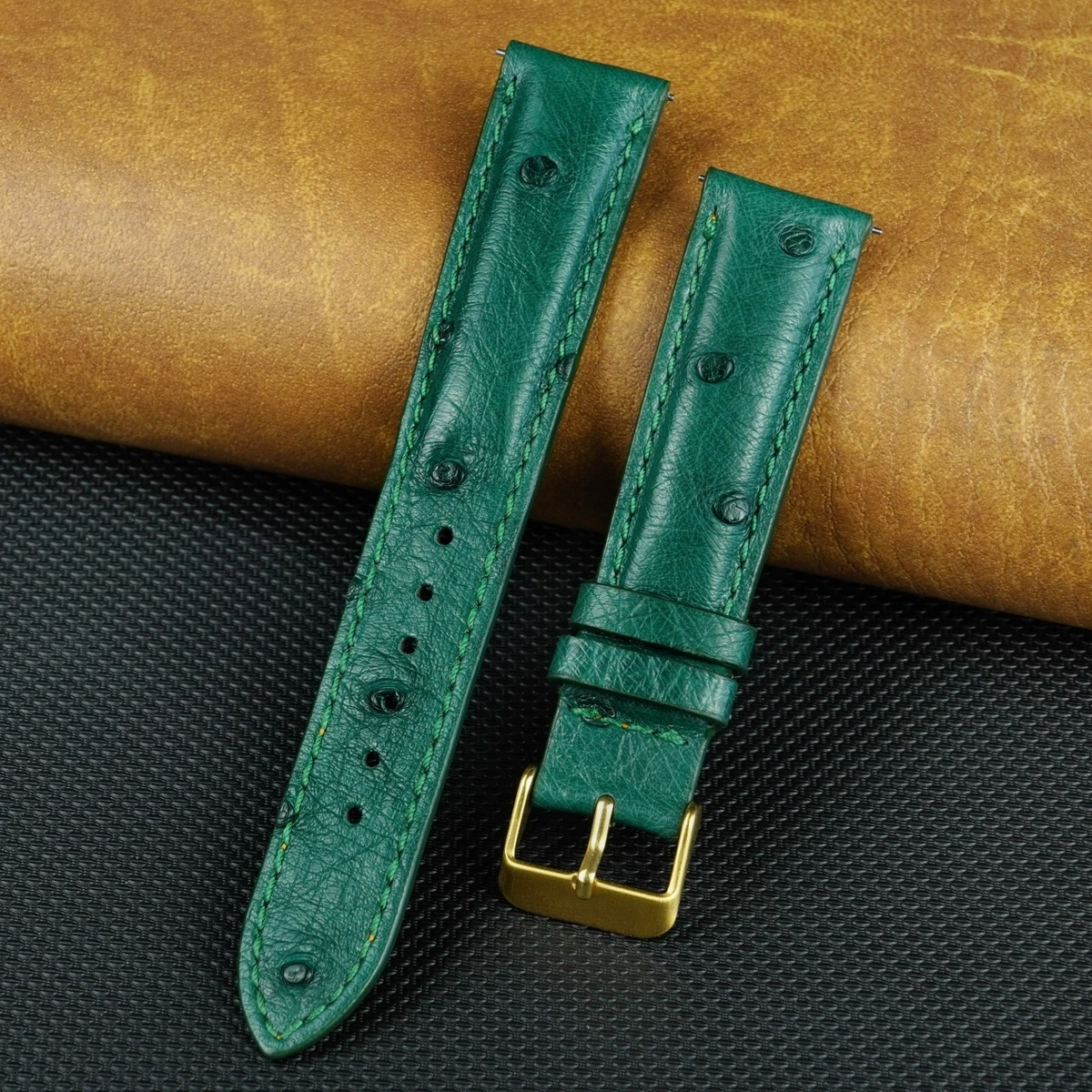 Gold watch green strap sale