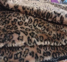 Vintage Leopard Spotted Faux Fur Blanket 50" X 58" GREAT CONDITION FOR ITS AGE.