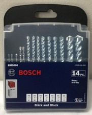 Nuevo juego de brocas rotativas de ladrillo y bloque Bosch de 14 piezas BM5000
