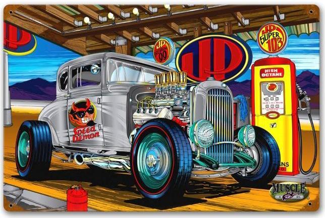 Hot Rod Drag Race Rat Rod Metal Sign Man Cave Garage Body Shop Club ...