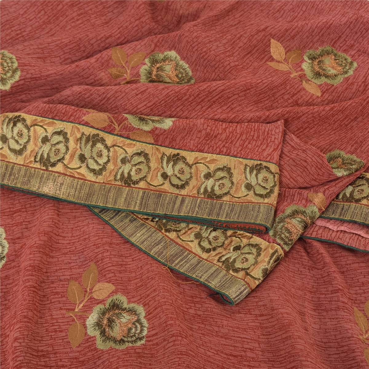 Sanskriti Vintage Indian Sarees Pure Georgette Hand Beaded Premium