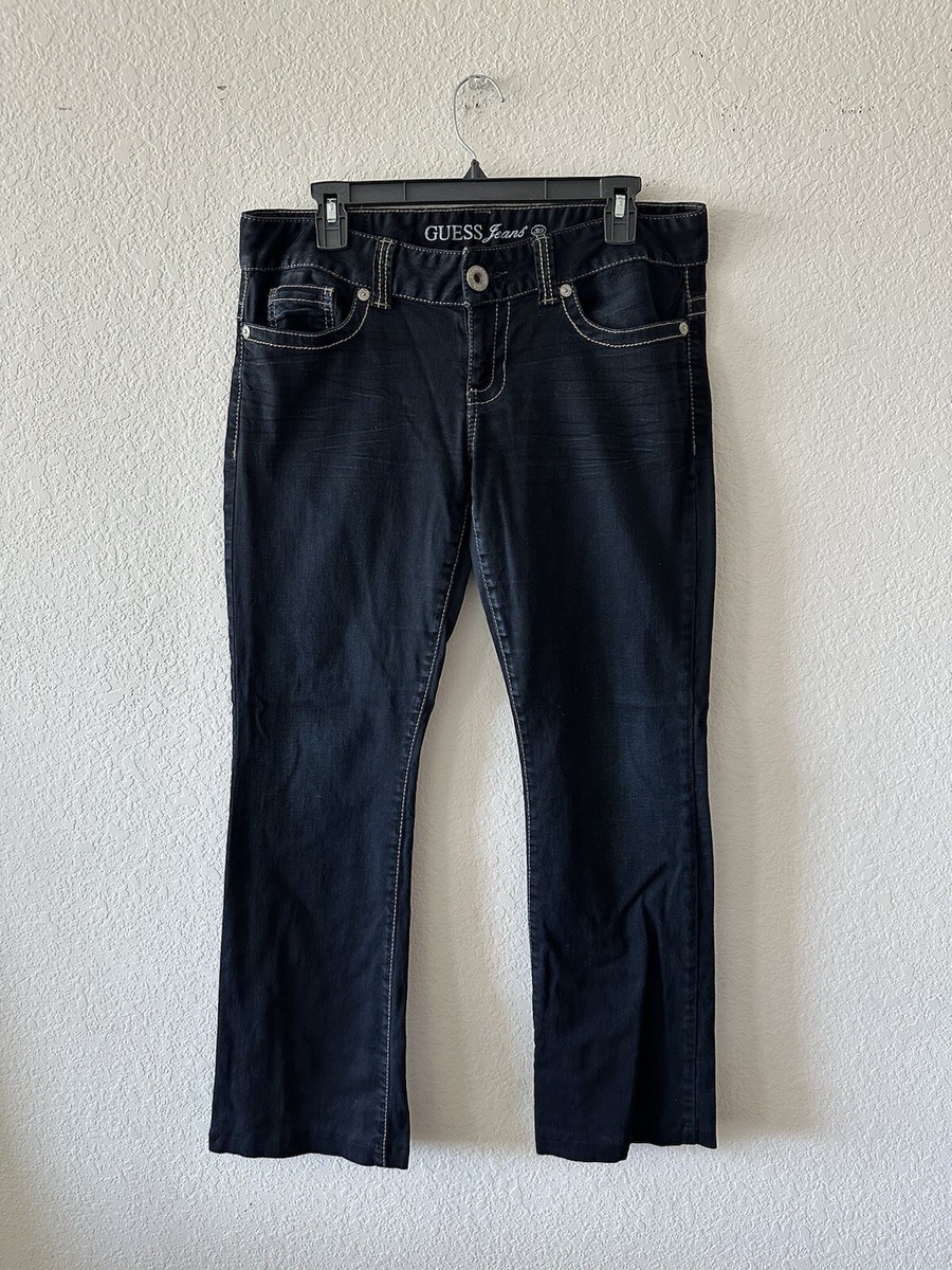 Vintage Early 2000's Low Rise Guess Jeans Sz 30x29 Dark Wash