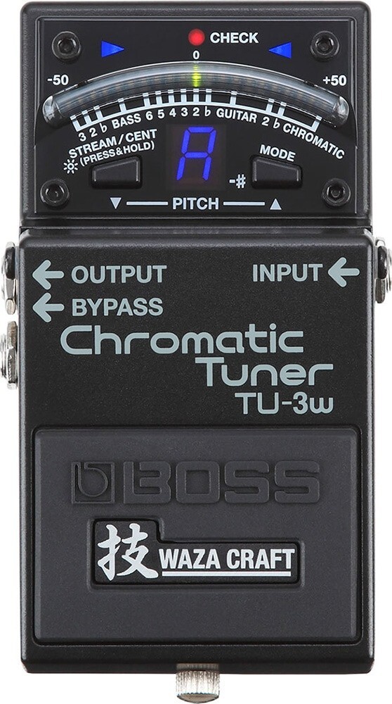ギター TU-3w Chromatic Tuner, Buffer BOSS BOSS TU-3W WazaCraft Guitar Bass Chromatic Pedal Tuner