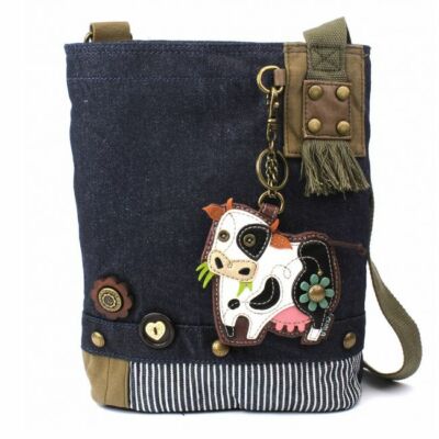 Chala Handbags Cow Satchel Crossbody Bag | Faux Leather | Detachable Strap & Key Fob