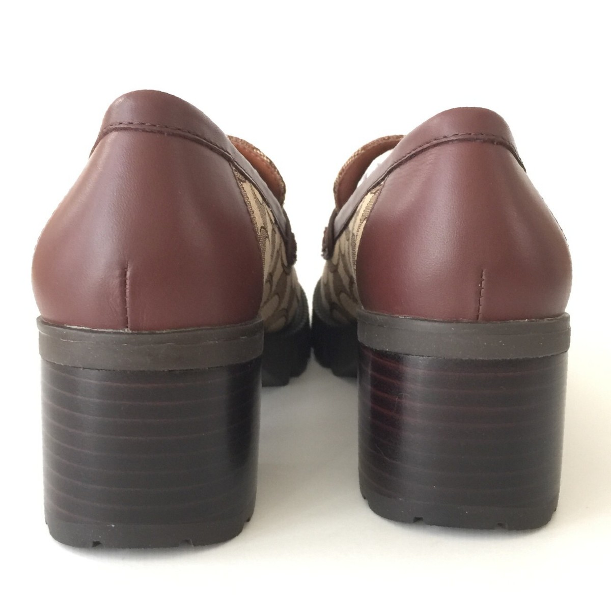 COACH Colleen Loafer In Signature Jacquard Leather Upper Womens US