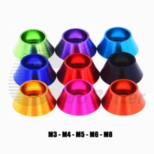  M3 M4 M5 M6 M8 Anodized Aluminum Cone Cup Head Washer Fit Socket Cap Screw Bol