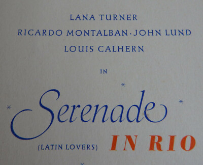 Einladung zur Uraufführung ''Serenade in Rio'' um 1953 Lana Turner (65420)