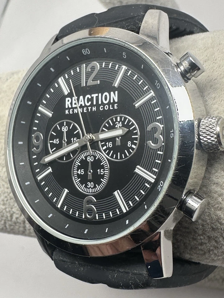 Reaction Kenneth Cole New Battery 10030929 Mens Watch 44MM 9" Silicone Band E23 - Image 2 of 4