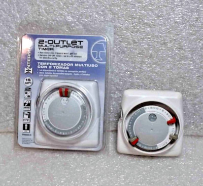 2 Intermatic TN800CH 2-Outlet Multi-Purpose Timers 1 new and 1 used works