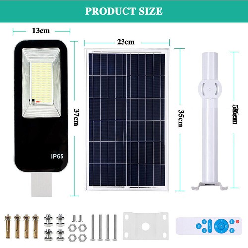 Outdoor Commercial Solar Street Flood Light LED Lamp Area Dusk To Dawn Wall Lamp - Picture 14 of 15