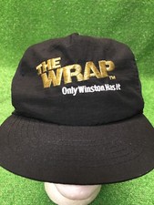 Vintage Winston Cigarettes The Wrap Black SnapBack Hat Cap Fast Shipping
