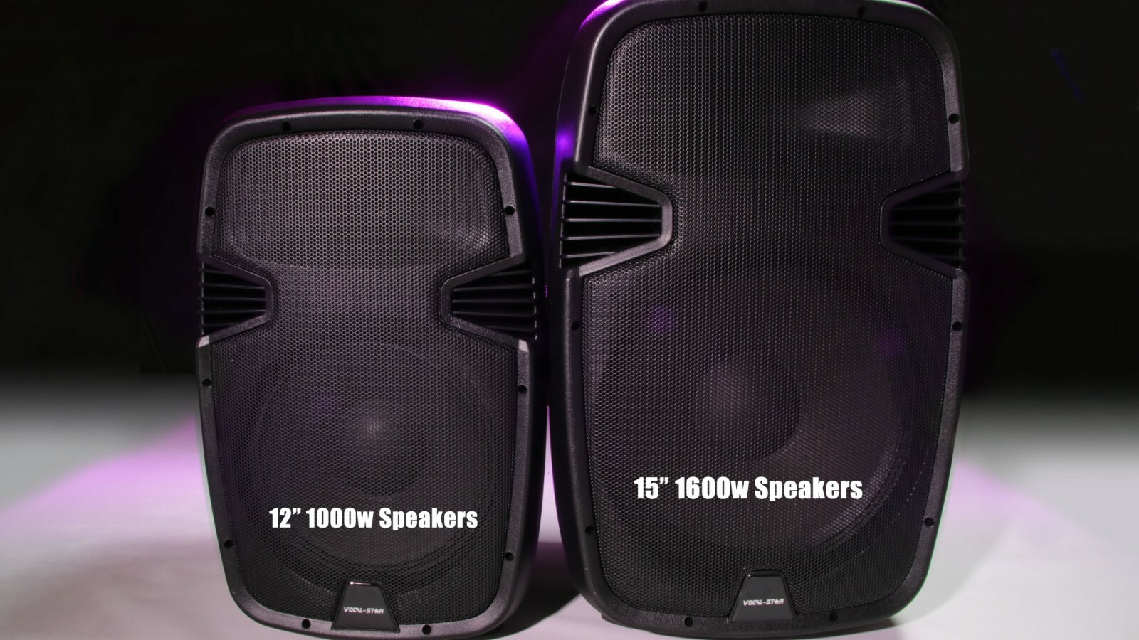 VocalStar Pair Of 12" PA Speakers 1000w Set Bluetooth MP3 Karaoke DJ