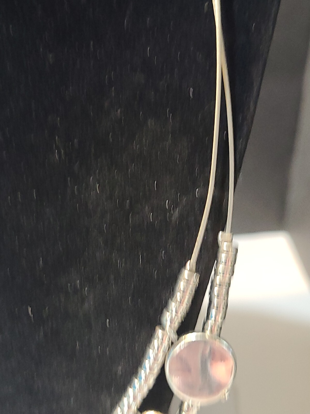 Silvertone Beaded Double Stranded Cable Necklace … - image 7