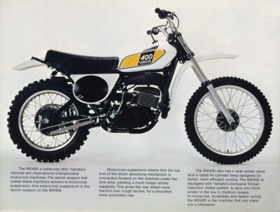 1975 Yamaha MX400B Motocross Motorcycle POSTER 24 X 36 INCH Sweet