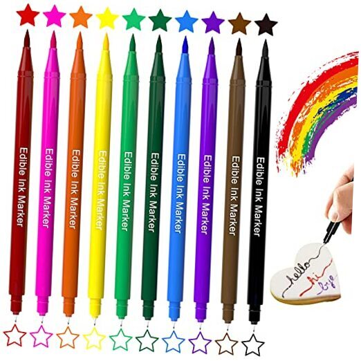  Edible Markers for Cookies Decorating, Ultra Fine Tip Food Coloring Pens 