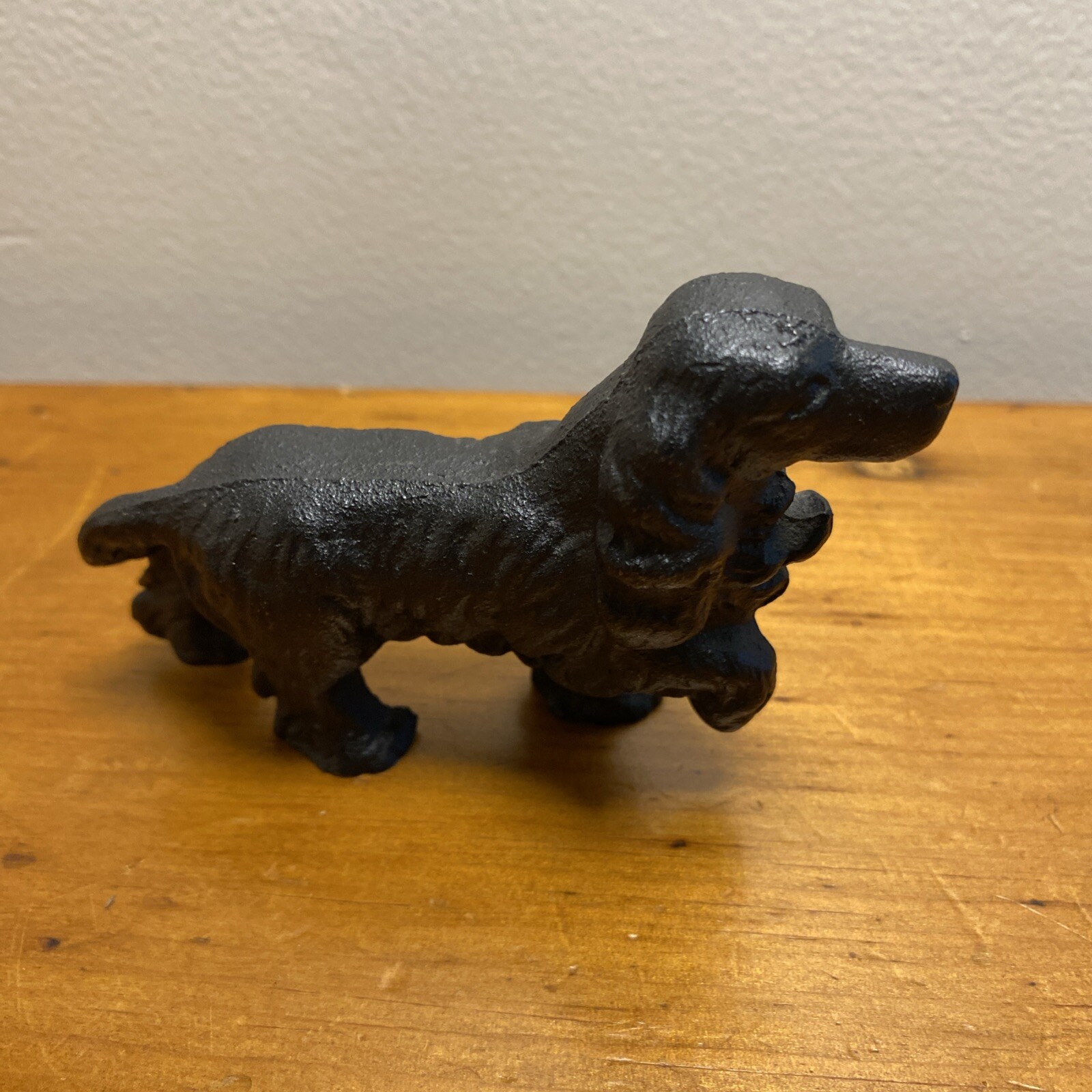 Vintage Black Cast Iron Cocker Spaniel Bottle Opener & Paperweight