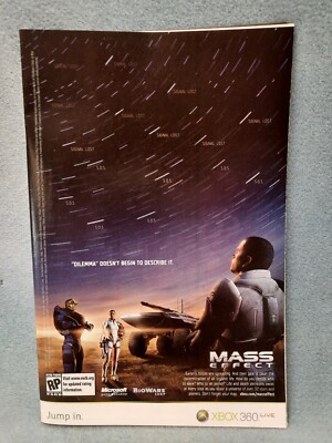 Mass Effect Xbox 360 2007 Print Ad/Poster Official Authentic RPG Game Promo Art