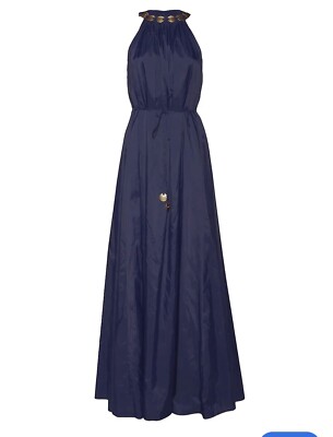 STAUD NWT Navy Halter Neck Benoit Maxi Dress with Golden Medallion, Sz Medium | eBay STAUD NWT Navy Halter Neck Benoit Maxi Dress with Golden Medallion, Sz Medium | eBay