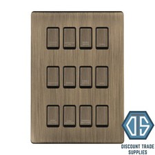 Antique Brass Screwless Switches and Sockets Flat Concealed Plate