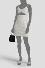 $550 Alice + Olivia Woman's White Sequined Cutout V-Neck Bodycon Dress Size 12