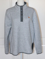 Marine Layer Womens Corbet Grey Quilted Snap Funnel Neck Pullover XL See Pics