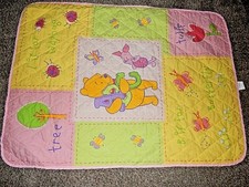 3A WOW Vintage Winnie the Pooh ABC Ladybug Toddler Bed Quilt Comforter Blanket