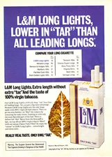 L&M CIGARETTE AD #5 RARE 1977 VINTAGE OUT OF PRINT  SEE PIC FOR FLAWS