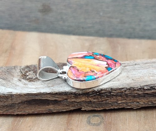 Real Turquoise Gemstone Pendant 925 Sterling Silver Wedding Gift Natural Pendant - Picture 5 of 6