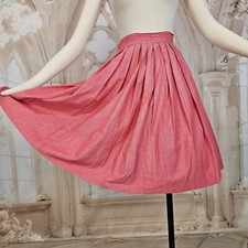 Vintage 1950s Skirt Pleated Red Circle Skirt Retro Pinup Rockabilly Metal Zipper