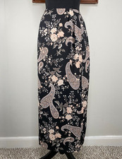 Vintage Chaus Midi Faux Wrap Skirt Women's 10 Multicolor Floral Paisley VTG
